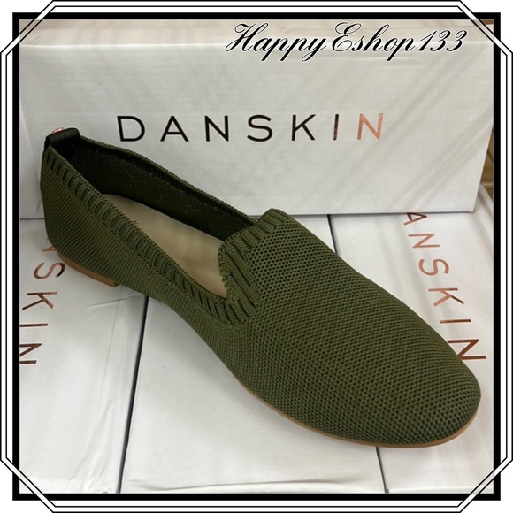 Danskin Shoes Danskin Womens Dream Olive Knit Flats Loafers Ultra